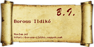Boross Ildikó névjegykártya